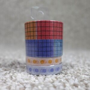 Focused Checklist Functional Washi Tape 4-Pack Grid Dot Multi Color 244923